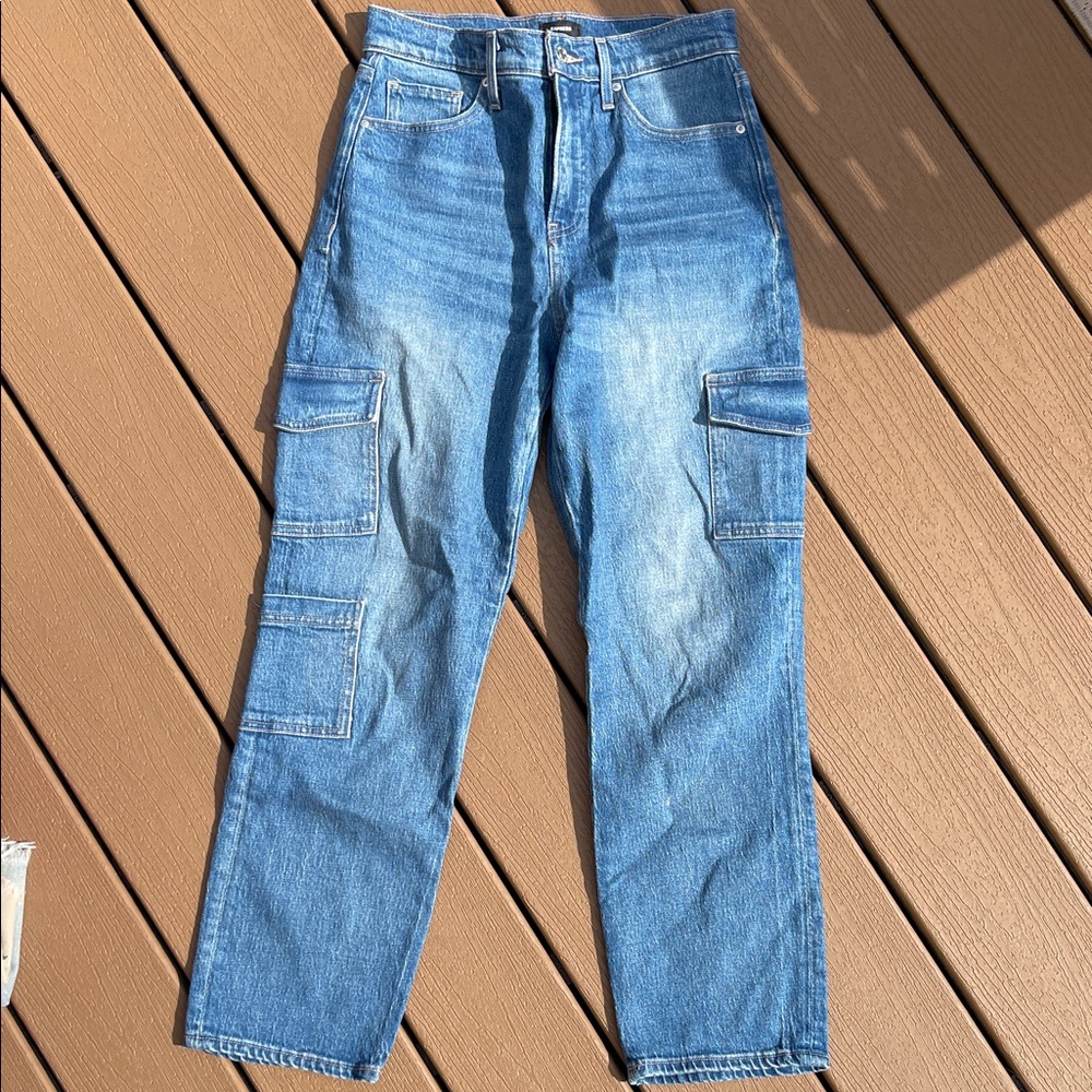 Women’s Blue Cargo Jeans